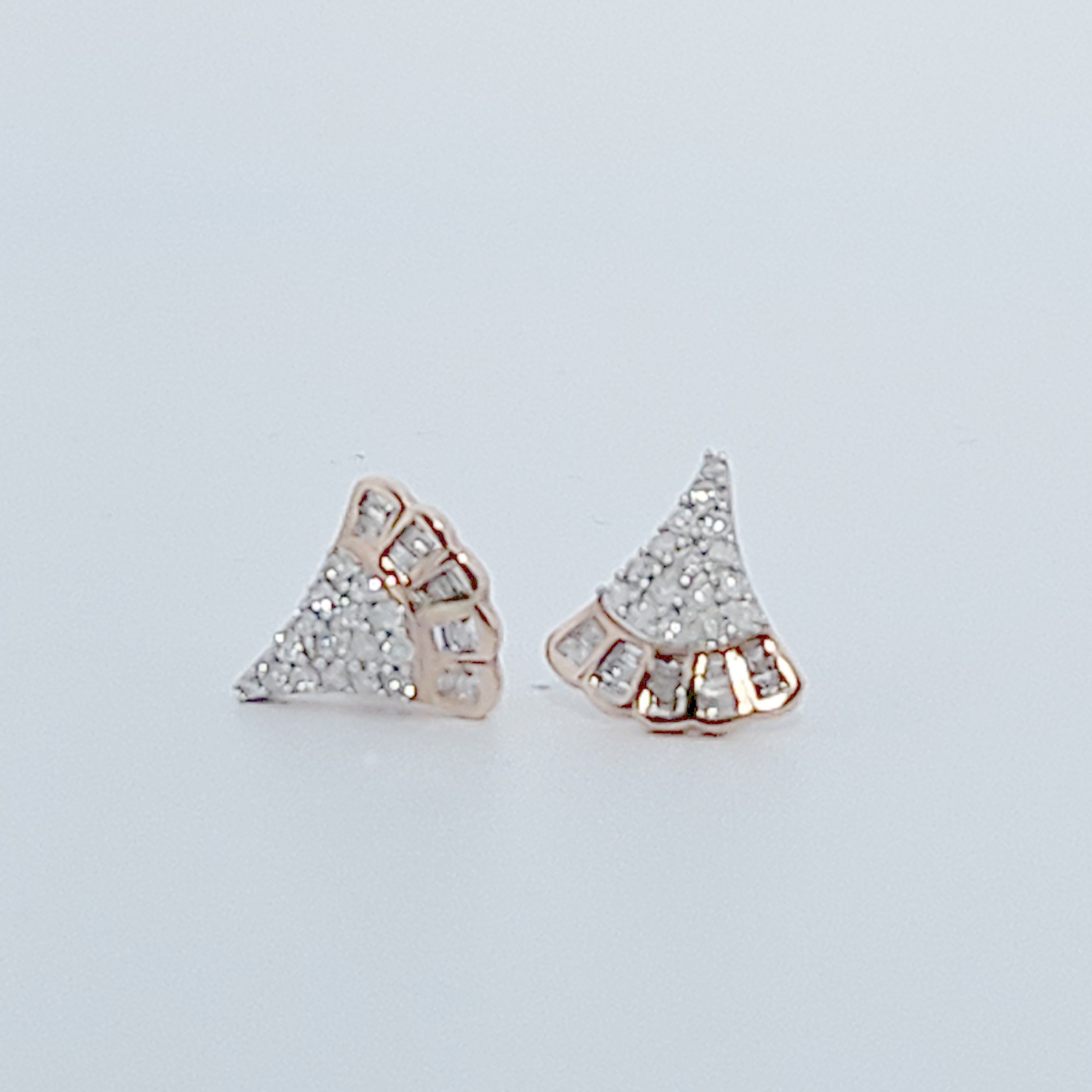 Flower Earring Studs, Natural Diamonds (0.50CTW), 10K Rose Gold