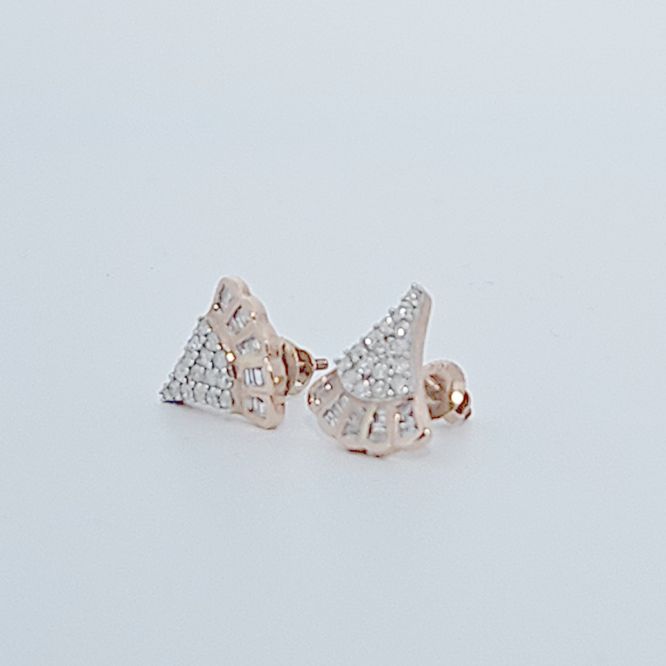 Flower Earring Studs, Natural Diamonds (0.50CTW), 10K Rose Gold