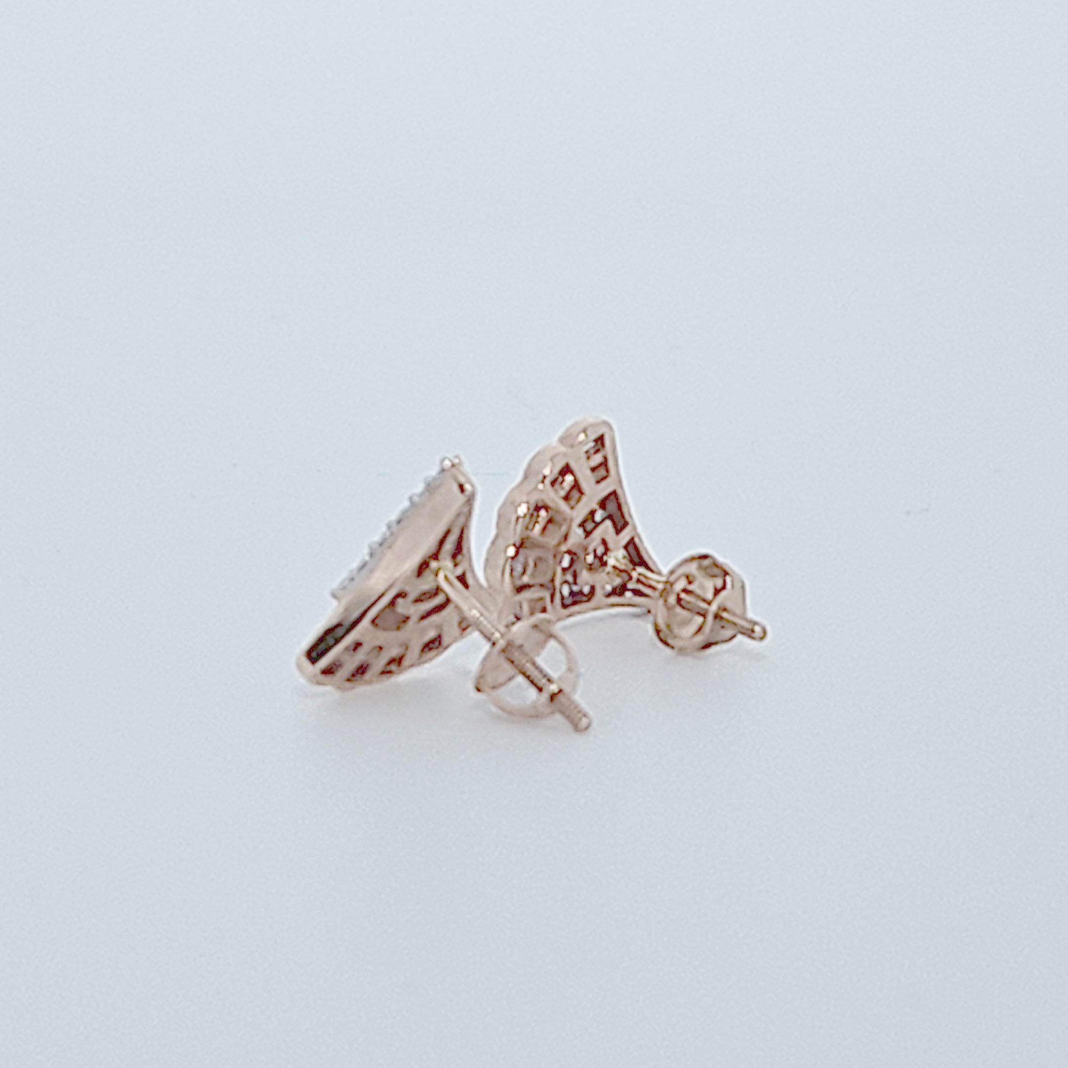 Flower Earring Studs, Natural Diamonds (0.50CTW), 10K Rose Gold