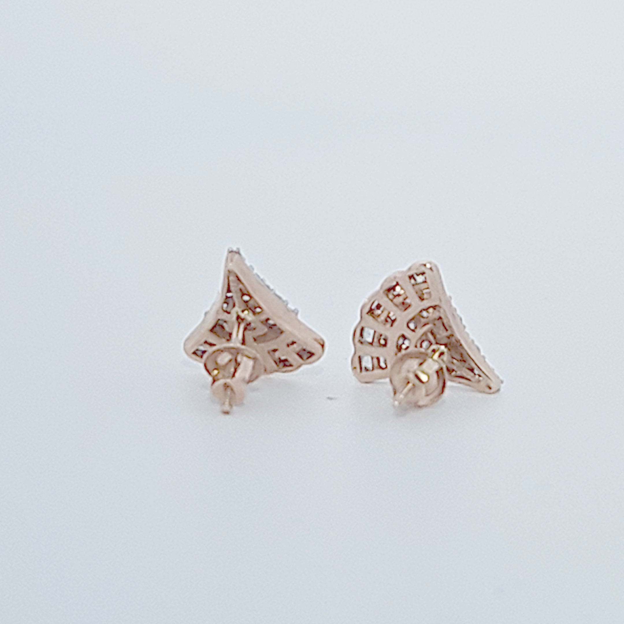 Flower Earring Studs, Natural Diamonds (0.50CTW), 10K Rose Gold