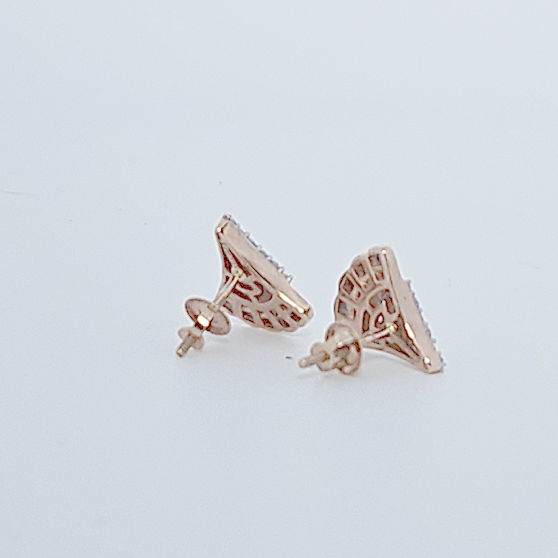 Flower Earring Studs, Natural Diamonds (0.50CTW), 10K Rose Gold