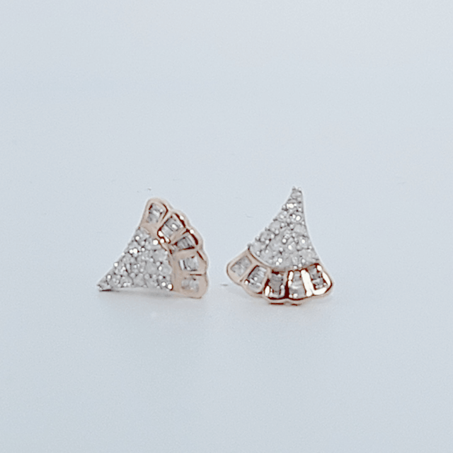 Flower Earring Studs, Natural Diamonds (0.50CTW), 10K Rose Gold