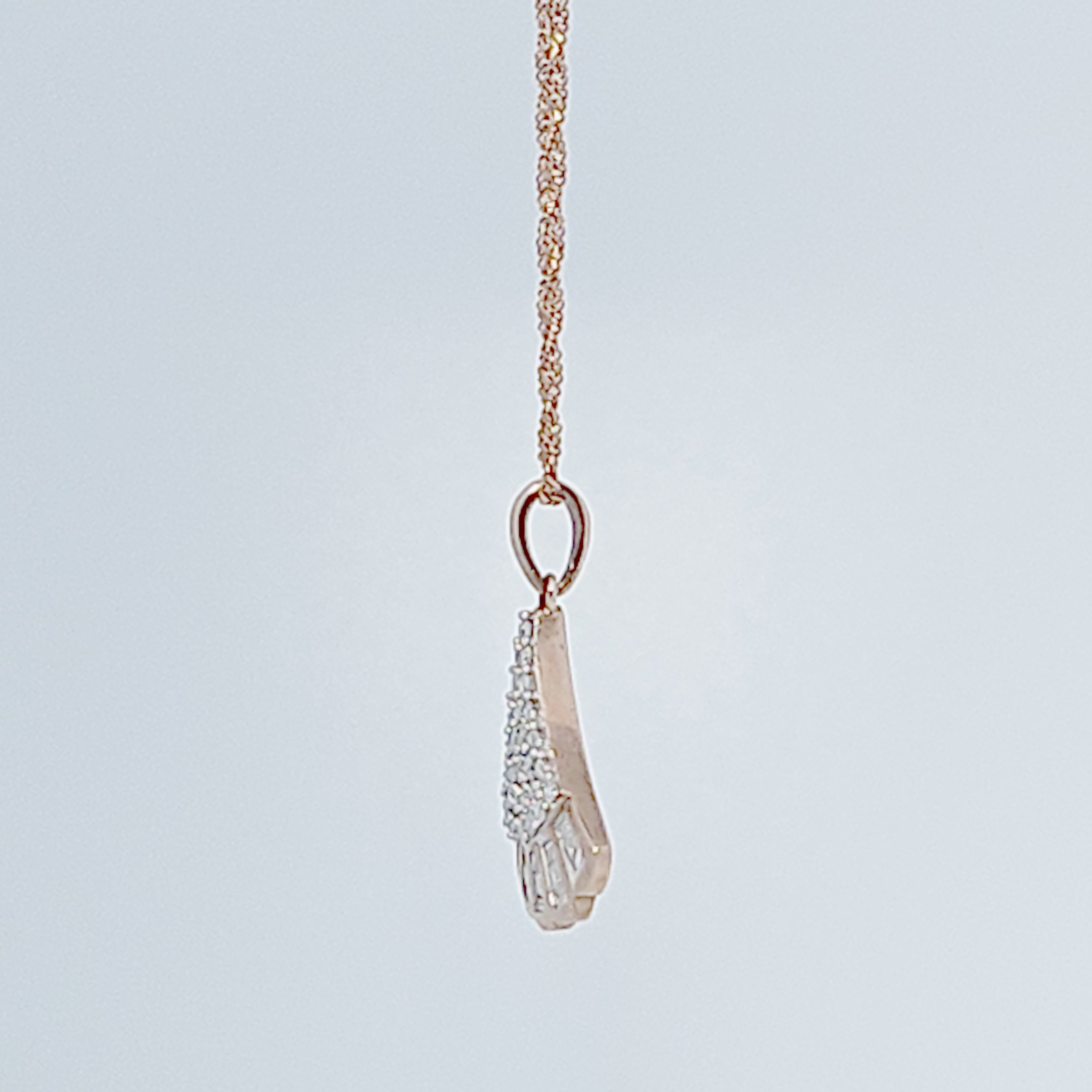 Flower Pendent Chain , Natural Diamonds (0.50CTW), 10K Rose Gold