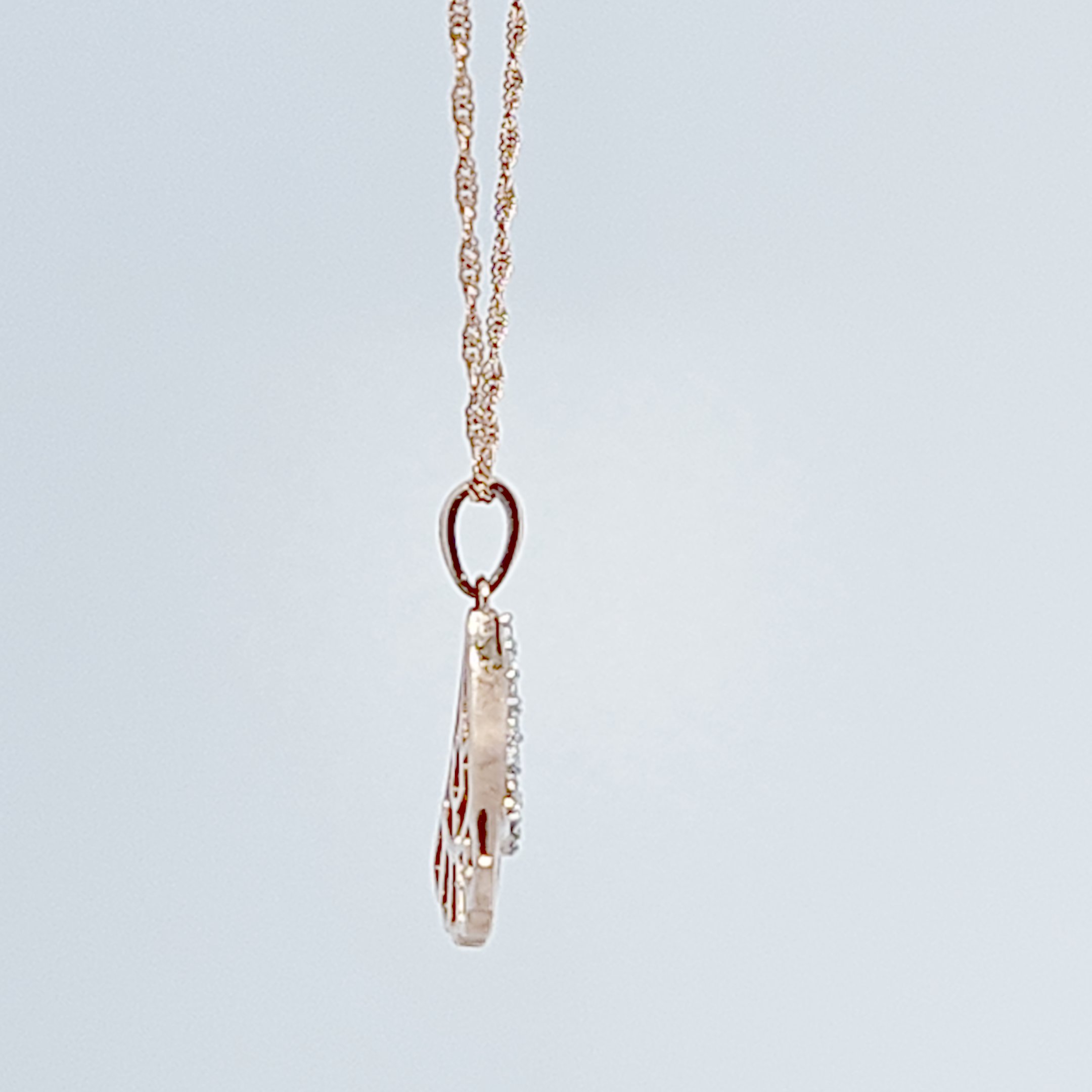 Flower Pendent Chain , Natural Diamonds (0.50CTW), 10K Rose Gold