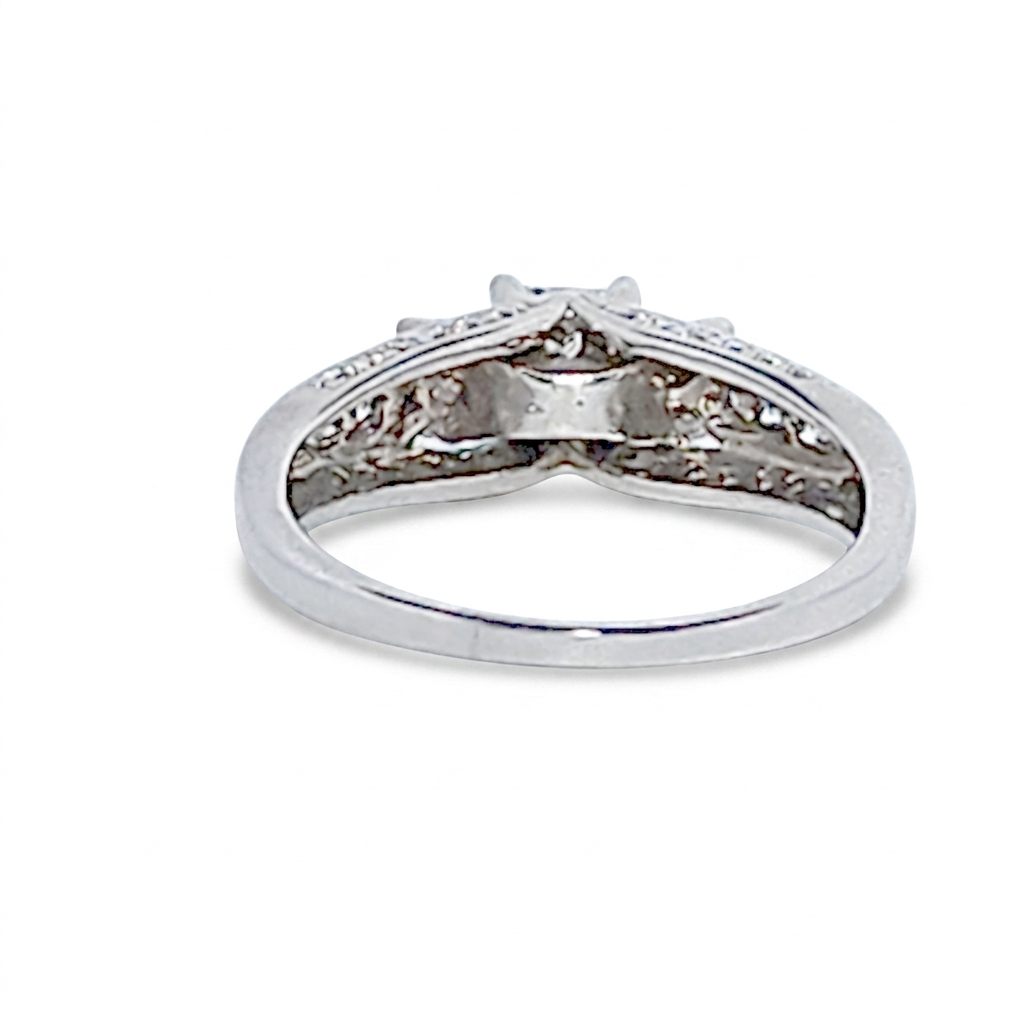 Princess cut Ring , Natural Diamonds (1.00CTW) G/I1, 14K White Gold, Size 7