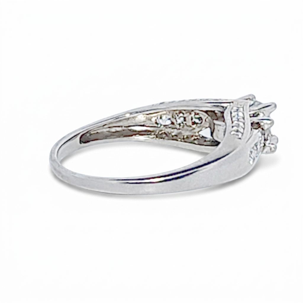Princess cut Ring , Natural Diamonds (1.00CTW) G/I1, 14K White Gold, Size 7