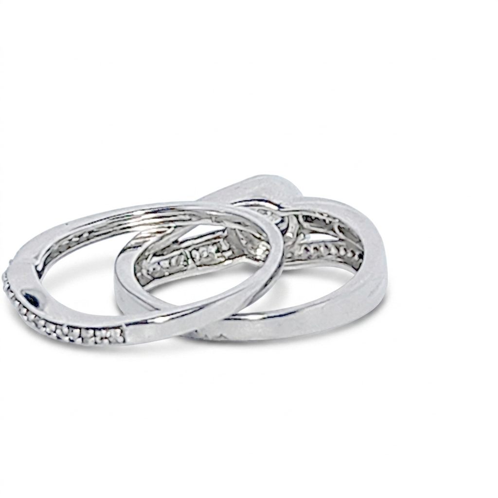 Ladies Wedding Ring with Band, Natural Diamonds (0.50CTW) G/I1, 14K White Gold, Size 7