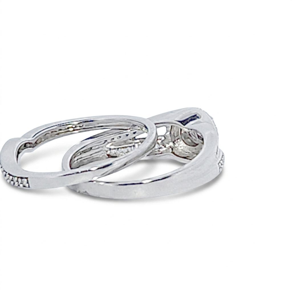 Ladies Wedding Ring with Band, Natural Diamonds (0.50CTW) G/I1, 14K White Gold, Size 7