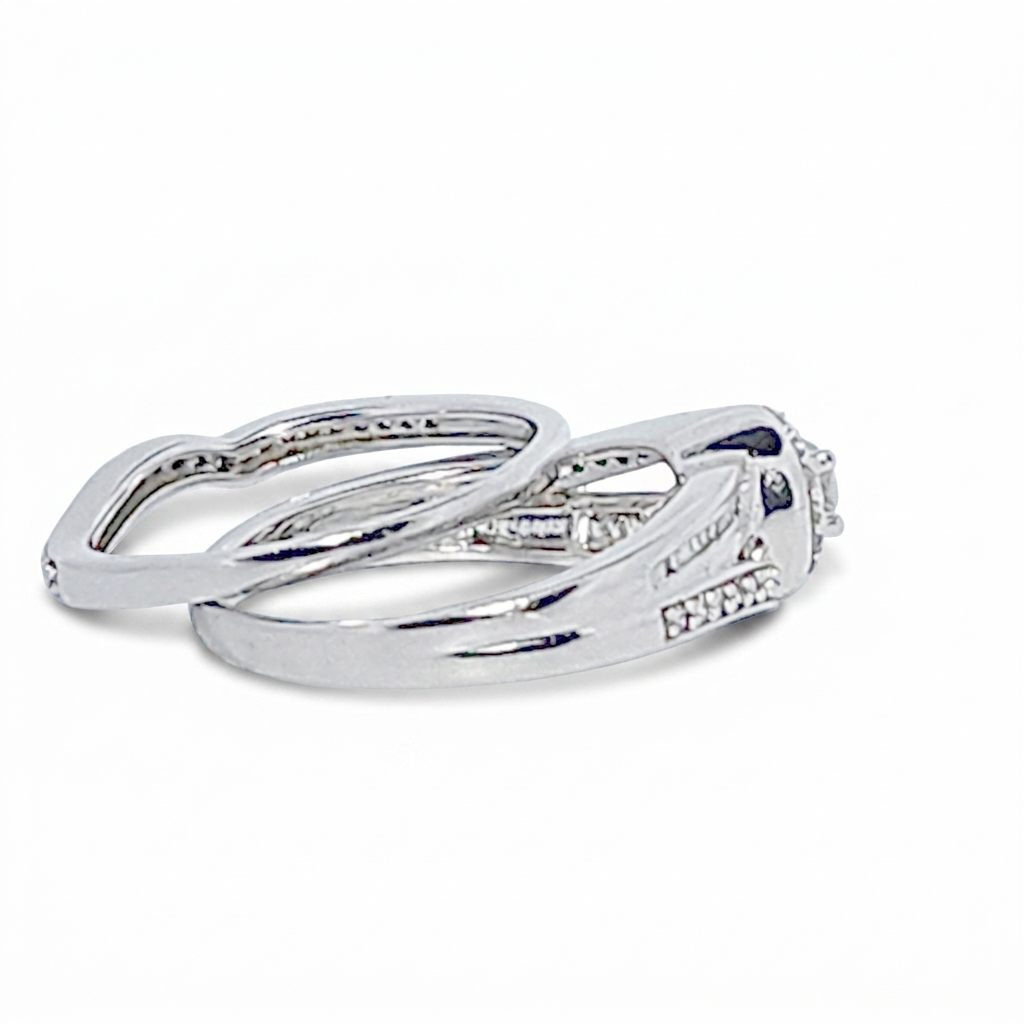 Ladies Wedding Ring with Band, Natural Diamonds (0.50CTW) G/I1, 14K White Gold, Size 7