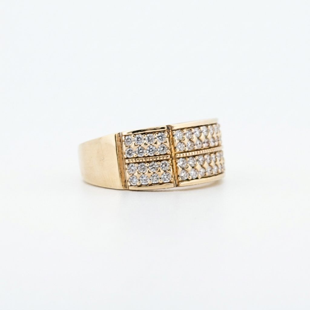 Gents Ring, Natural Diamonds (1.00CTW), 10K Yellow Gold