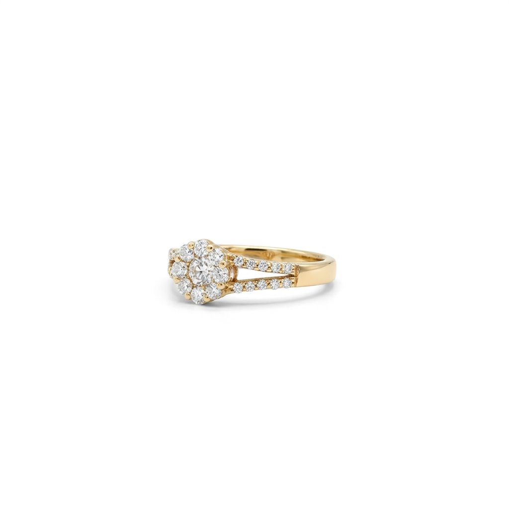 0.81ct Natural Diamonds, Women Rings, 18K Yellow Gold