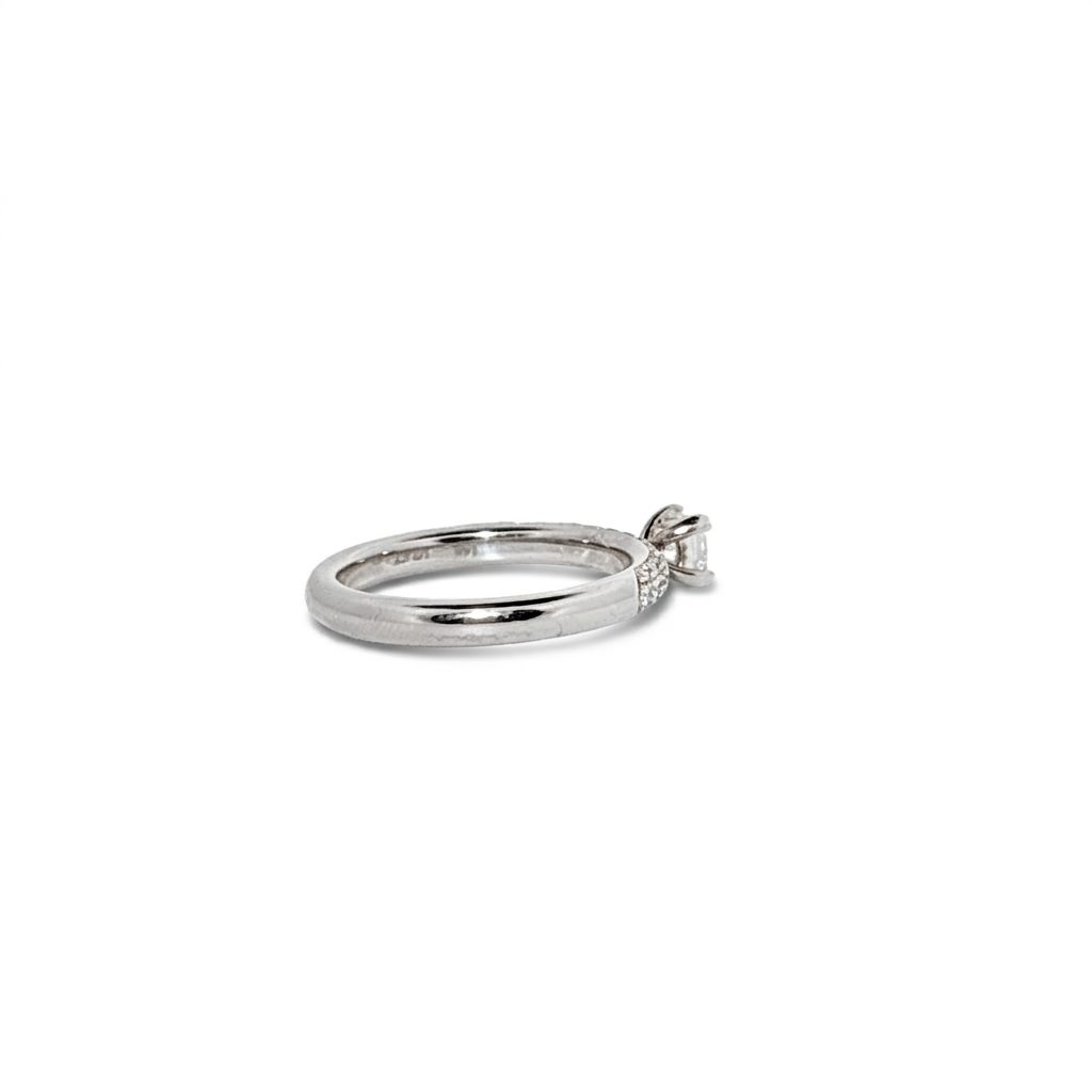 Women Solitaire Ring, Natural Diamonds 0.50 CT TW, H/SI1 14K White Gold