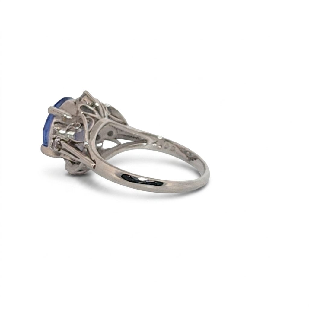 Natural No Heat Notable Sapphire 1.856ct with 0.17ctw Diamonds Ring, GIA (2231369255) Certified  Platinum 900