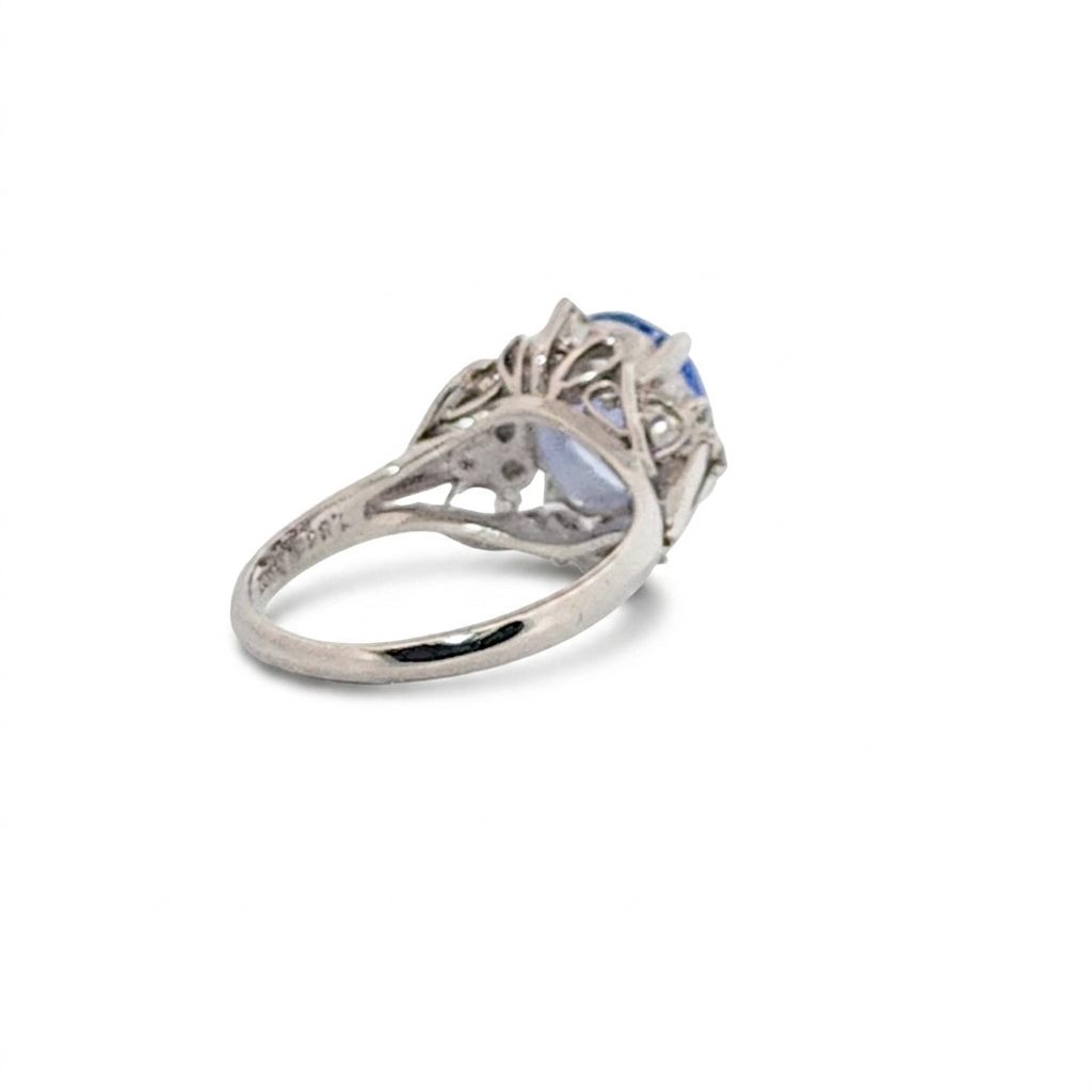 Natural No Heat Notable Sapphire 1.856ct with 0.17ctw Diamonds Ring, GIA (2231369255) Certified  Platinum 900