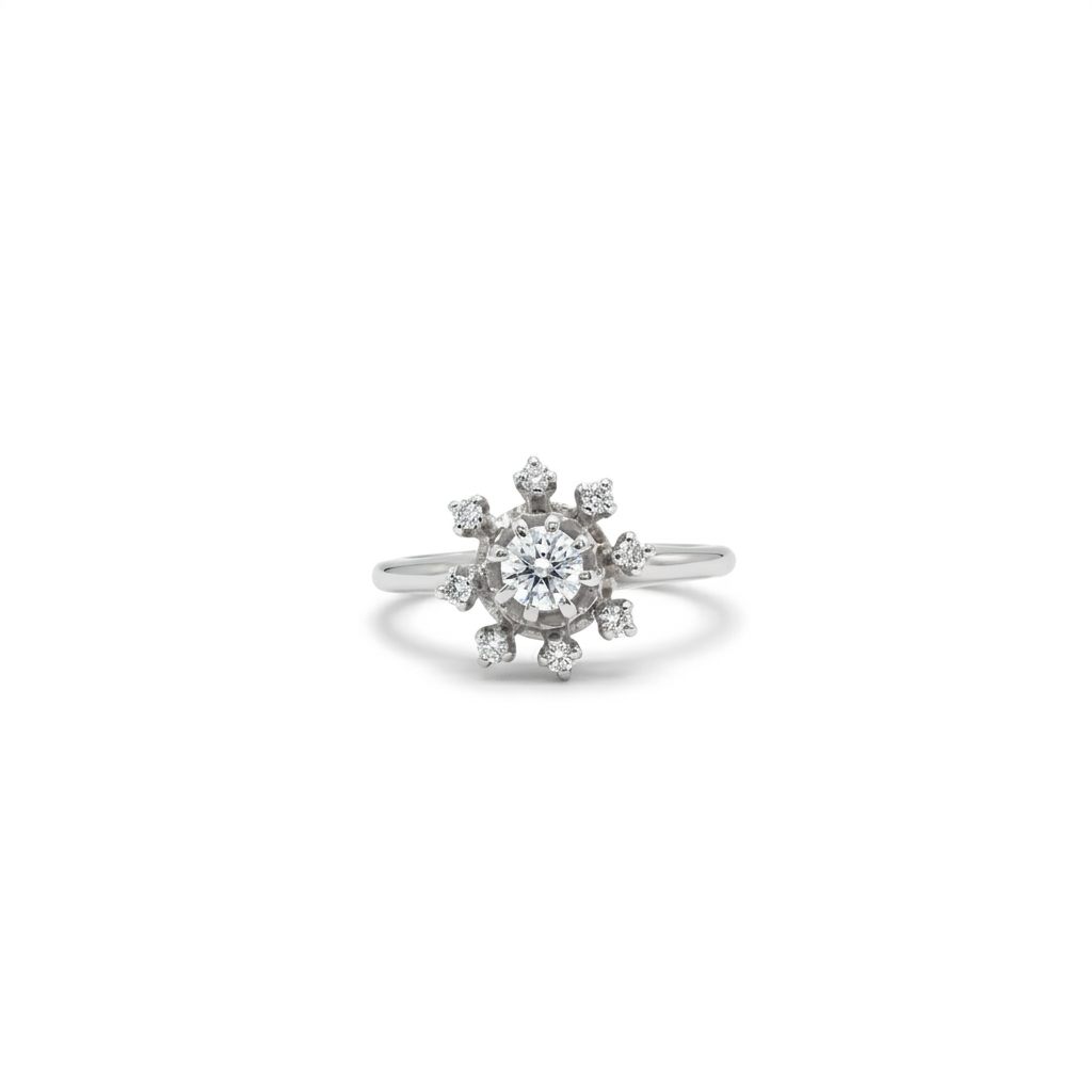 0.35CTW Natural Diamonds with Center 0.20CT,  14K White Gold