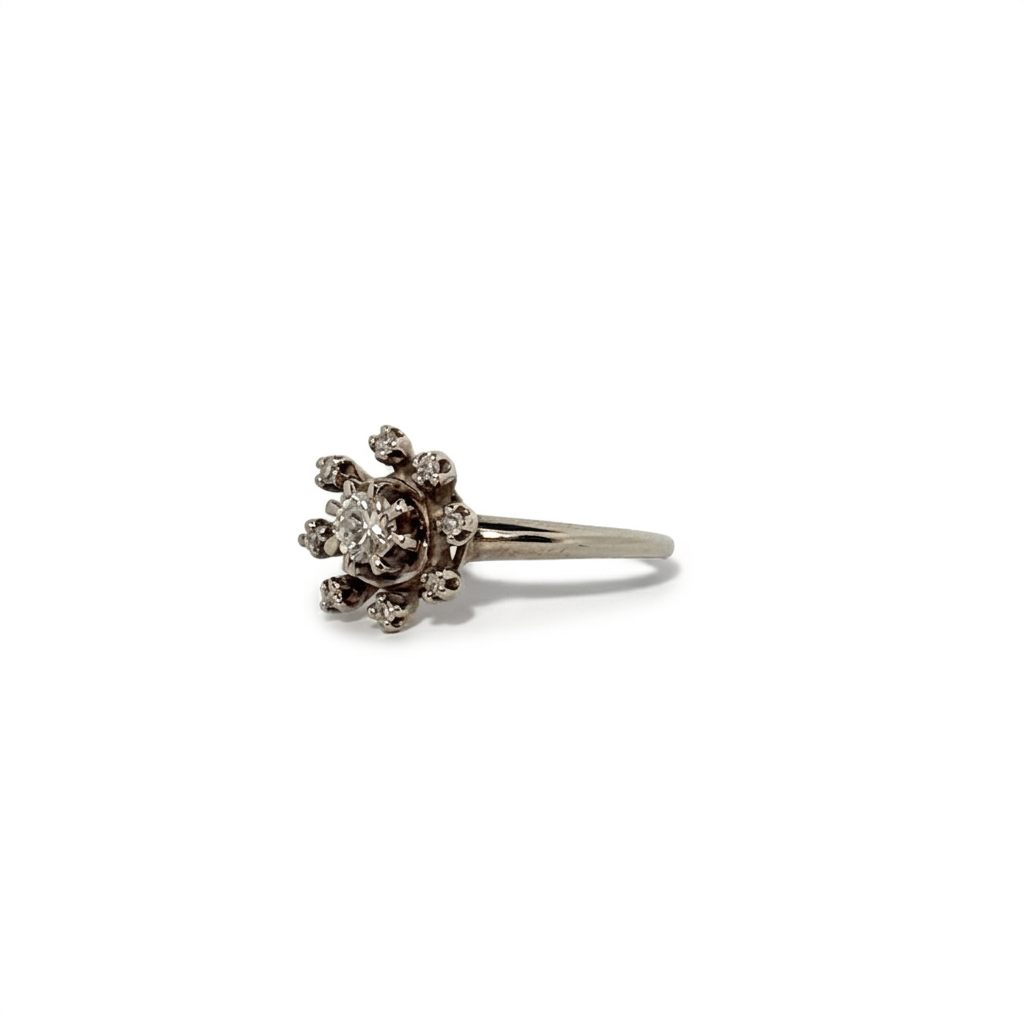 0.35CTW Natural Diamonds with Center 0.20CT,  14K White Gold