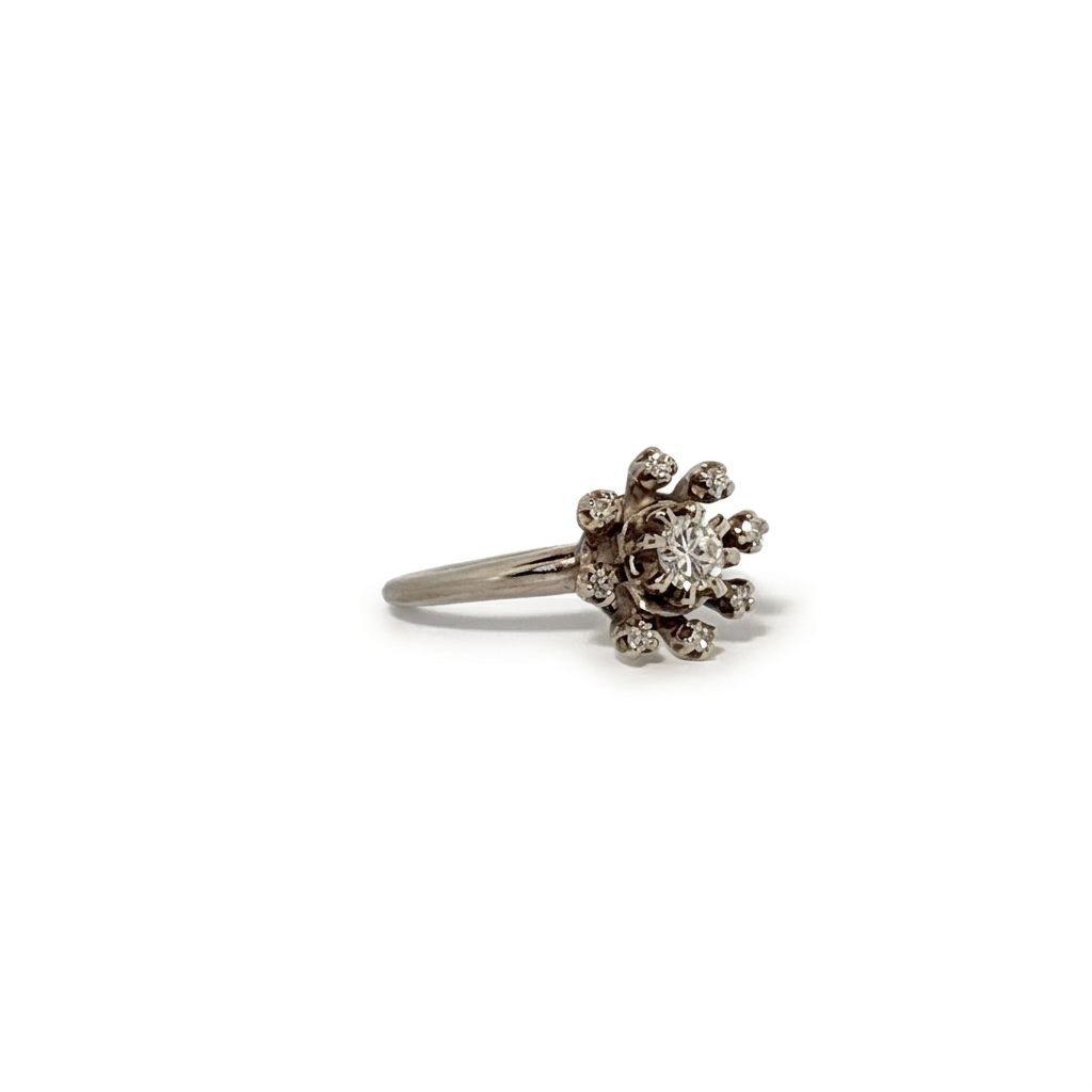 0.35CTW Natural Diamonds with Center 0.20CT,  14K White Gold
