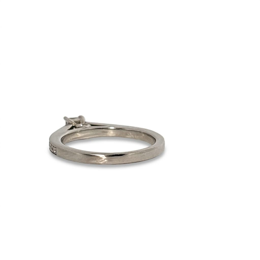 Natural Diamonds 0.75CTW, Center 0.33Ct, 24 on Side & 2 Under Prong, Accented Ring, Platinum-950