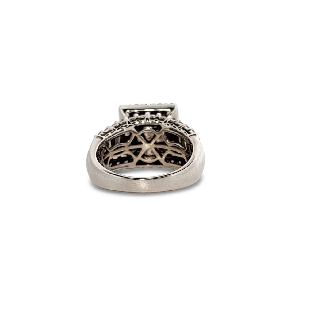 14K White Gold with Natural Diamonds 2.15CTW, Center 1.0 CTW, G/H SI1/I1