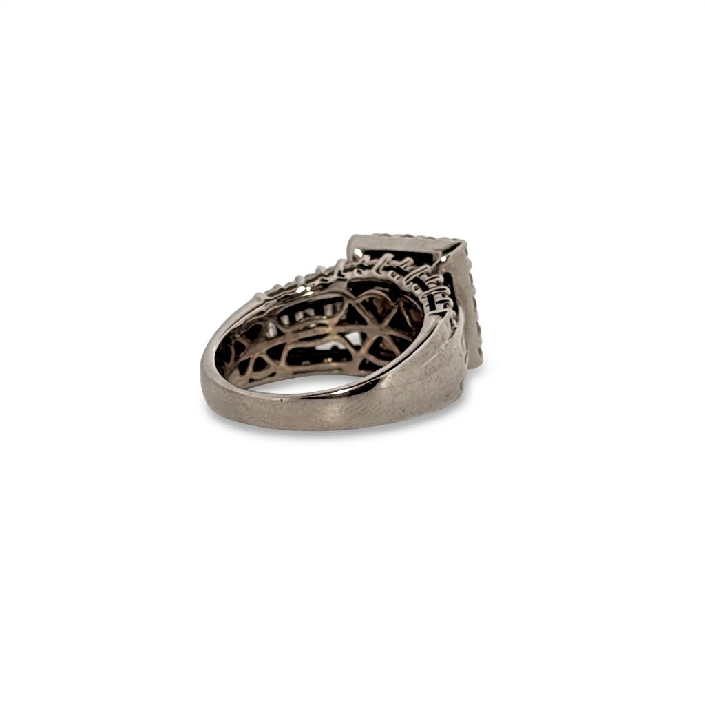 14K White Gold with Natural Diamonds 2.15CTW, Center 1.0 CTW, G/H SI1/I1